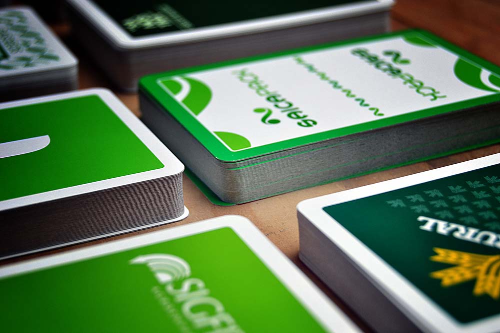 Baraja naipe español verde detalle