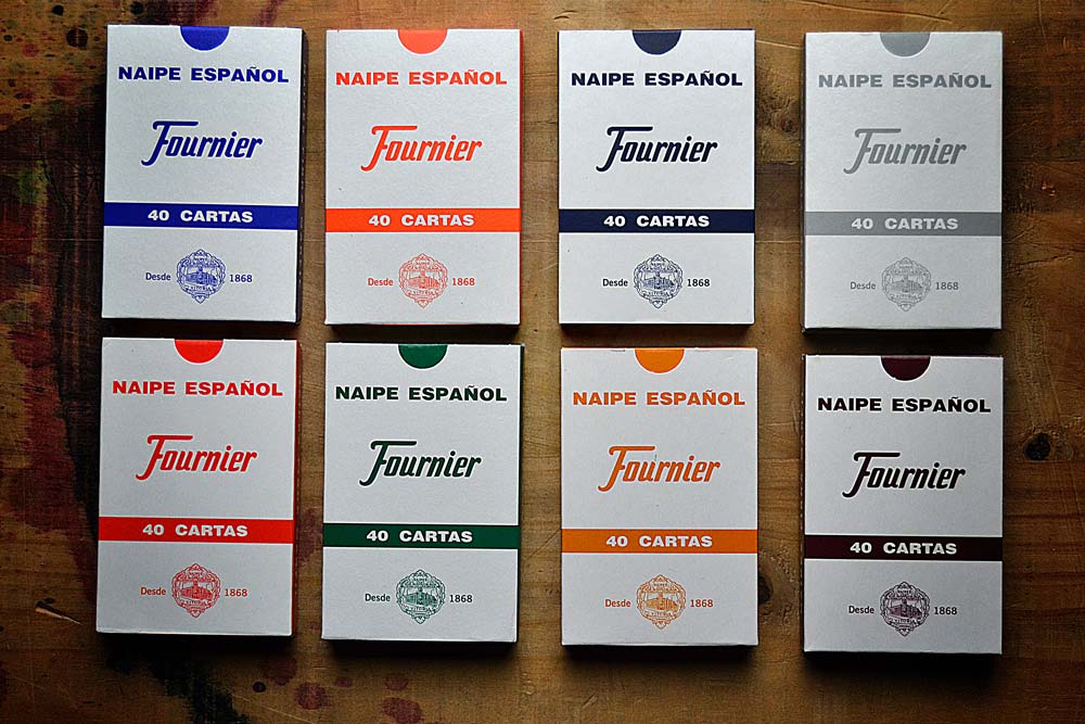 Naipe español estuches 40 cartas cenital