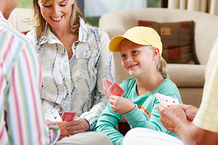 Family playing cards