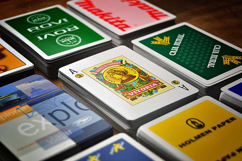 Spanish poker card cases detail with ace