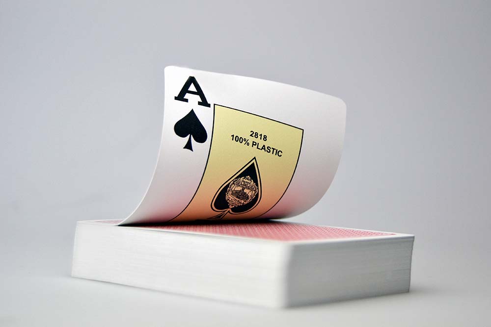 Poker, baraja de plástico, detalle