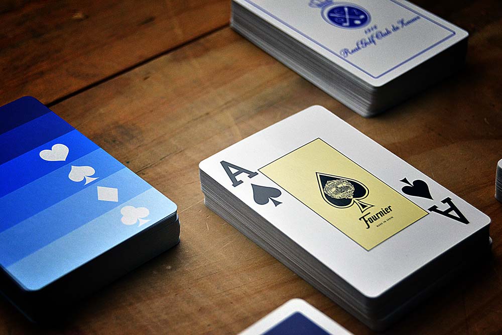 Promotional poker decks with jumbo ace, detail