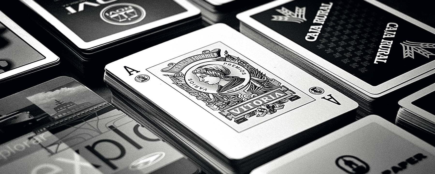 Promotional Spanish poker cards personalized with advertising